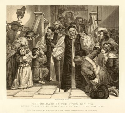 De vrijlating van de zeven bisschoppen, na hun proces in Westminster Hall door English School