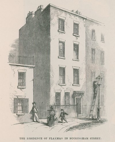 De residentie van John Flaxman in Buckingham Street door English School