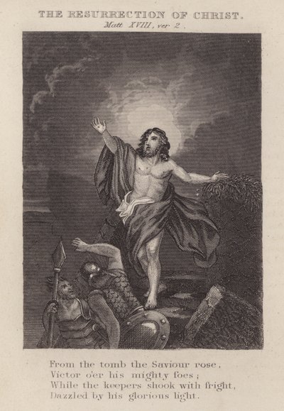 De opstanding van Christus, Mattheüs XVIII, vers 2 door English School