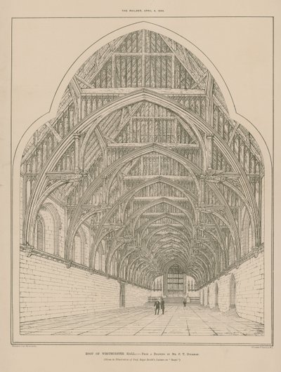 Het dak van Westminster Hall door English School