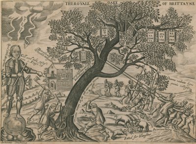 De koninklijke eik van Groot-Brittannië door English School