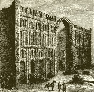 De ruïnes van het paleis van Babylon door English School