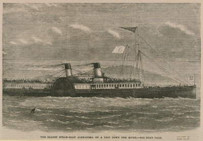 De salonschuit Alexandra op een tocht over de rivier door English School