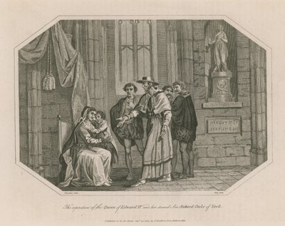 De scheiding van de koningin van Edward IV en haar tweede zoon, Richard, hertog van York door English School