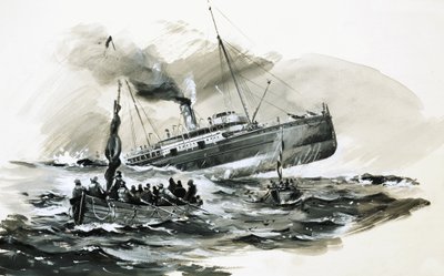 Het zinken van de stoomboot Steller in 1899 door English School