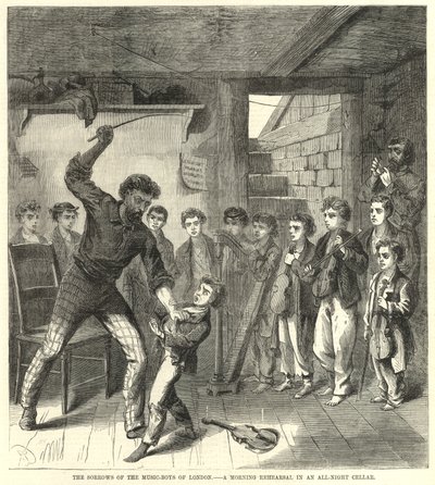 De zorgen van de muziekjongens van Londen door English School
