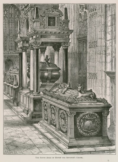 De zuidelijke zijbeuk van de kapel van Hendrik VII door English School