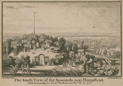 Het zuidelijke uitzicht van de Spanjaarden bij Hamstead door English School