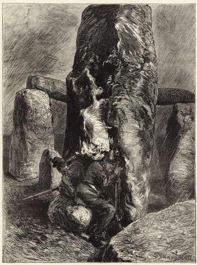 De achterblijvers bij Stonehenge door English School