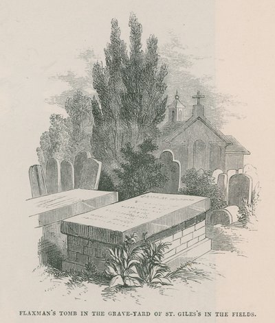 Het graf van John Flaxman op het kerkhof van St Giles in the Fields door English School