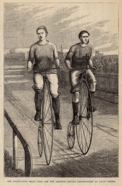 De vijfentwintig mijl race voor het Amateur Fietskampioenschap bij Lillie Bridge door English School