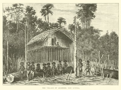 Het dorp Alambori, Nieuw-Guinea door English School