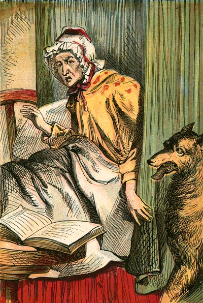 De wolf bij het huisje van grootmoeder door English School