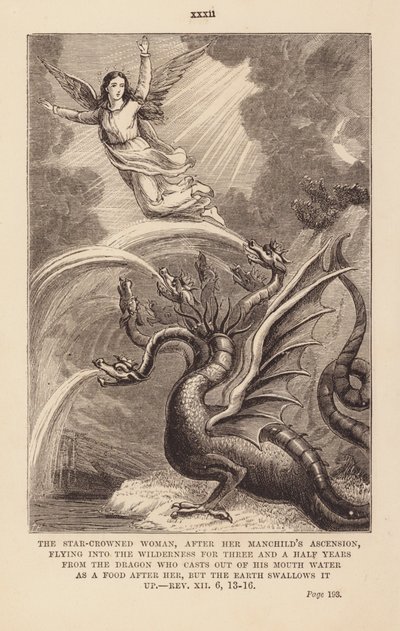 De vrouw en de draak (gravure) door English School