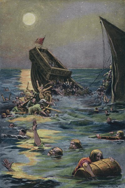 Het wrak van het Witte Schip met de enige zoon van Koning Hendrik I van Engeland, voor de kust van Normandië door English School