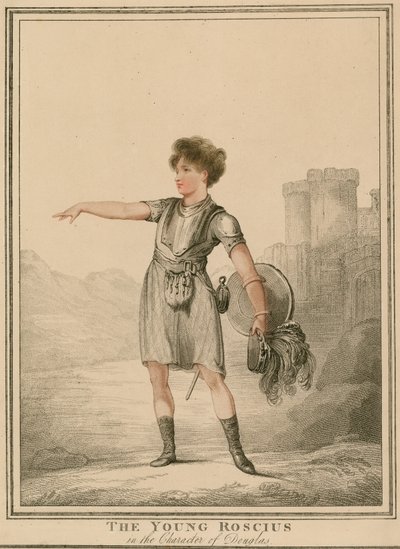 De jonge Roscius in de rol van Douglas door English School