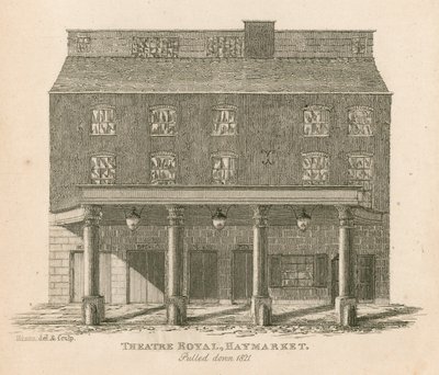 Theater Royal, Haymarket, Londen, afgebroken in 1821 door English School