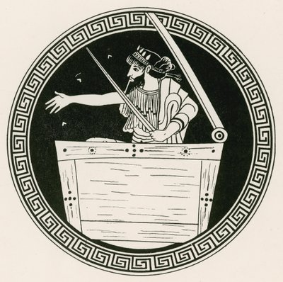 Thoas in de kist (gravure) door English School