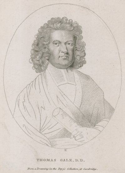 Thomas Gale, die de inscriptie op The Monument schreef door English School