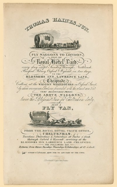Thomas Haines. Advertentie door English School