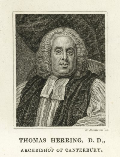 Thomas Herring, Aartsbisschop van Canterbury (gravure) door English School