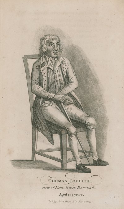 Thomas Laugher, nu van Kent Street Borough, Londen, 107 jaar oud door English School