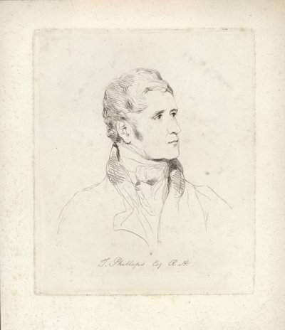 Thomas Phillips, Engelse portret- en genreschilder. Ets door Mary Dawson Turner door English School