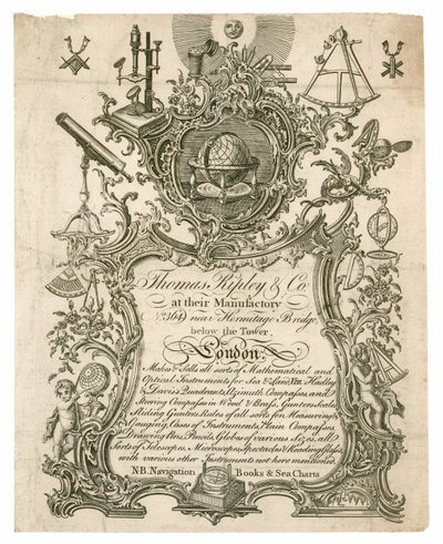 Thomas Ripley & Co, handelskaart door English School