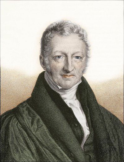 Thomas Robert Malthus (kleurengraving) door English School