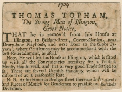 Thomas Topham, de sterke man van Islington door English School