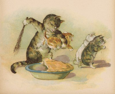 Drie Kleine Kittens Verloren Hun Wantjes door English School