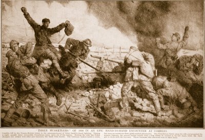 Drie musketiers van 1916 in een episch handgemeen bij Combles door English School