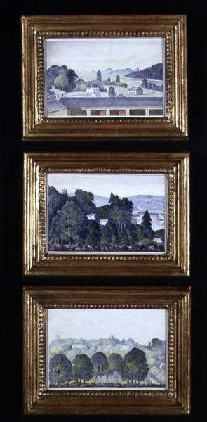 Drie boslandschappen, c.1840 door English School
