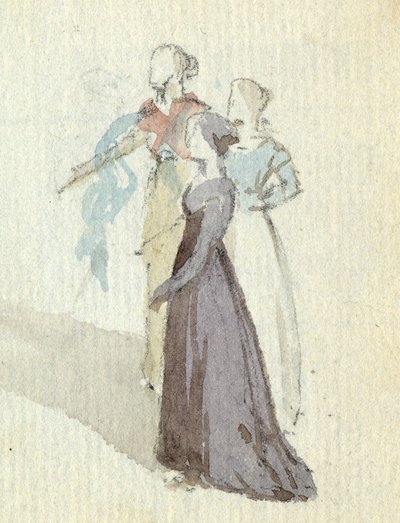 Drie vrouwen, ca. 1825 door English School