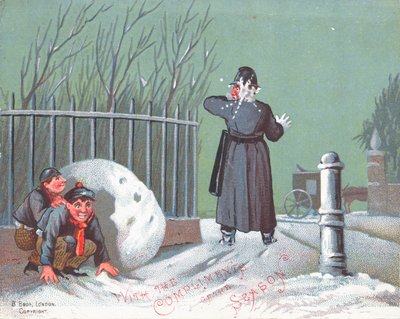 Sneeuwballen gooien naar een agent door English School