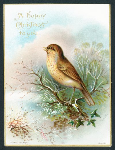 Lijster, Kerstkaart door English School