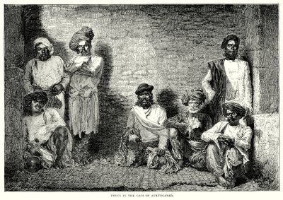 Boeven in het doel van Aurangabad (gravure) door English School