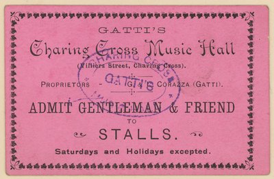 Ticket voor Gattis Charing Cross Music Hall door English School