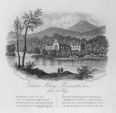 Tintern Abbey, Monmouthshire, vanaf de Wye door English School