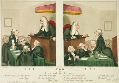Tit for Tat, of Elke hond heeft zijn dag, uitgegeven door Thomas McLean, Londen, 1827 door English School