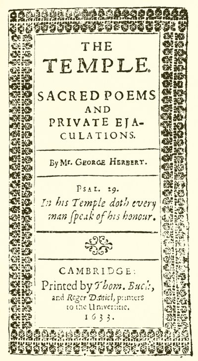 Titelpagina van George Herberts De Tempel door English School