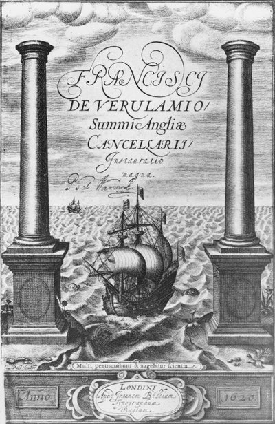 Titelpagina van de eerste editie van de Novum Organum door Sir Francis Bacon, 1620 door English School