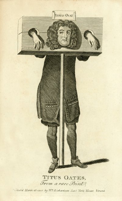 Titus Oates, schandpaal door English School