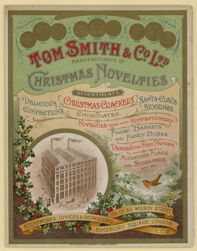 Tom Smith & Co Ltd, Kerstnoviteiten, Kerstcrackers, Brochureomslag door English School