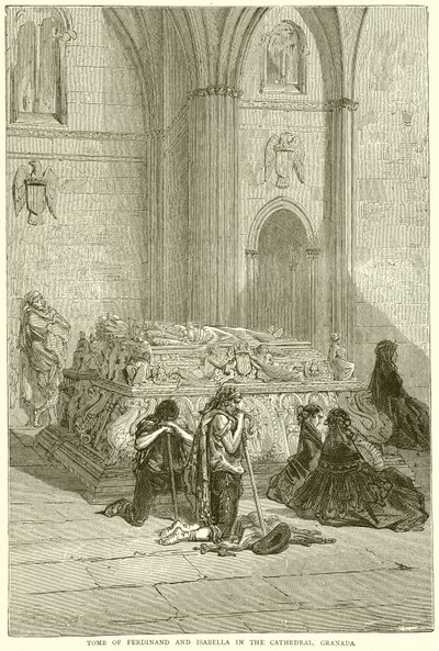 Graf van Ferdinand en Isabella in de kathedraal van Granada door English School