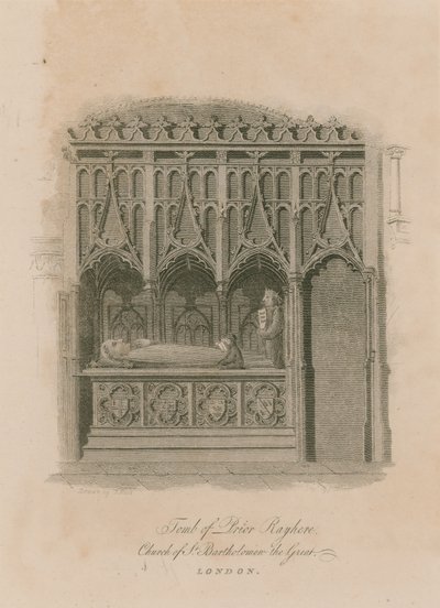 Graf van Prior Rayhere, Kerk van St Bartholomeus de Grote, Smithfield door English School