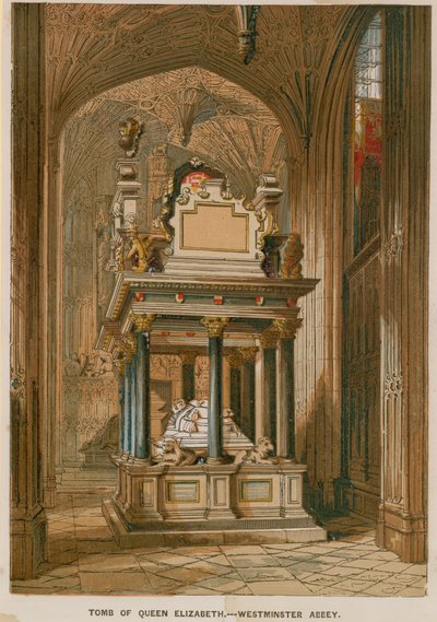 Graf van Koningin Elizabeth I in Westminster Abbey door English School