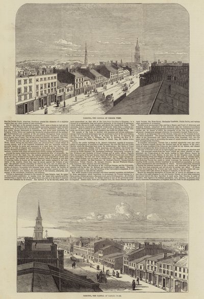 Toronto, de Hoofdstad van Canada West (gravure) door English School