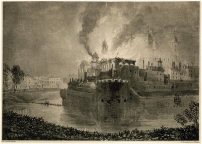 Brand in de Tower of London, 1841 door English School