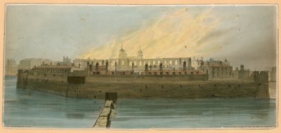 Brand in de Tower of London, 1841 door English School